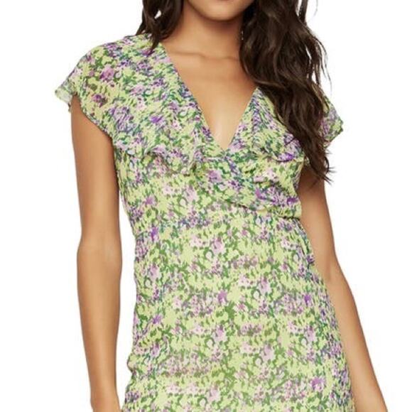 NWT LOST + WANDER Matisses Dream Purple Yellow Multi colorMini Dress Size XS - Picture 6 of 12